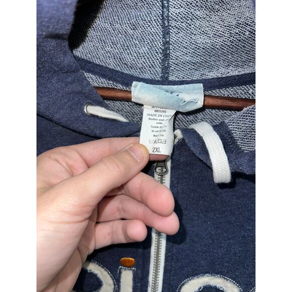 Vintage Bing Hoodie Microsoft Computer Internet Promotional Blue Zip Up XL - Picture 7 of 11